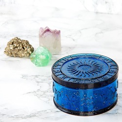 Selenite Burçlu Kristal Kutusu (Mavi)