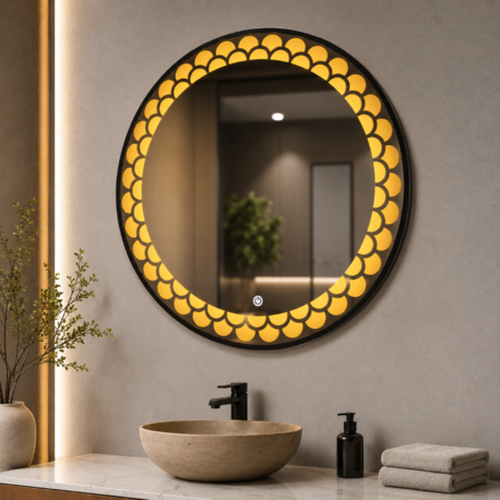 Premium LED Dokunmatik Metal Çerçeveli Ayna 