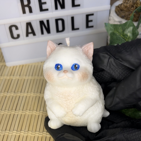 Maviş kedi kokulu mum