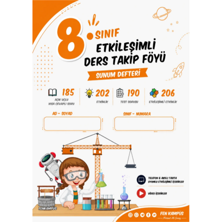 8.Sınıf Ders Takip Föyü - (Sunum Defteri) veya (Konu Özeti)