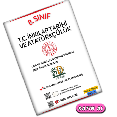 8.Sınıf T.C. İnkılap Tarihi ve Atatürkçülük LGS Çıkmış ve Örnek Sorular