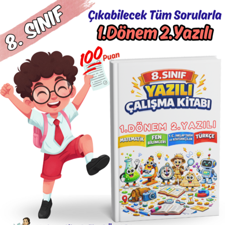 8.Sınıf 1.Dönem 2. Yazılı Sınavları 100 Garantili(Sosyal-Fen-Türkçe-Matematik)