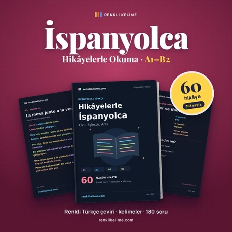 Hikayelerle İspanyolca | 60 Renkli Hikaye A1–B2 | Türkçe Çevirili PDF