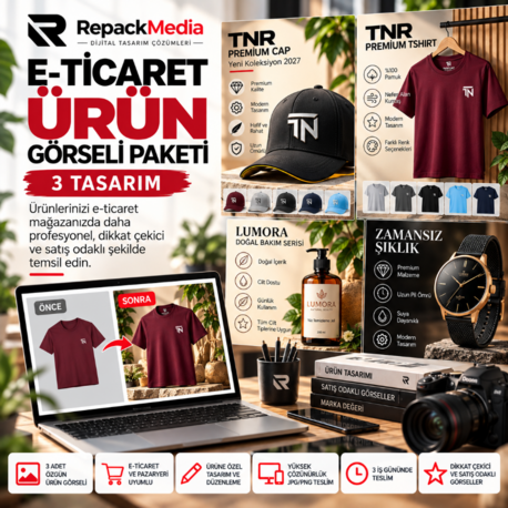 E-Ticaret Ürün Görseli Paketi | 3 Tasarım