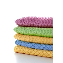 SİLVER HOME Mikrofiber 40x40cm 5li Baklava Desen Cam Temizlik Bezi - Renkli