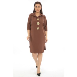 Polo Yaka Eskitme Düğme Detaylı Mini Elbise 2171