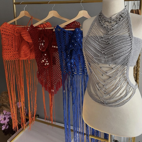 ✨ Silver Glam Örgü Beach Top ✨