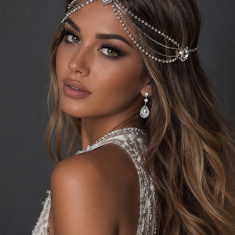Queen Pearl Headpiece Lilas Couture Kristal Saç Tacı
