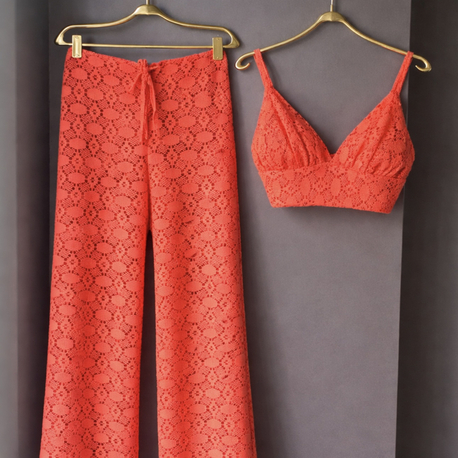 Rio Collection – Turuncu yazlık Pantolon-Büstiyer Takım