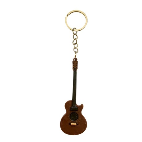 Orta Boy Kahverengi  Akustik Gitar Anahtarlık