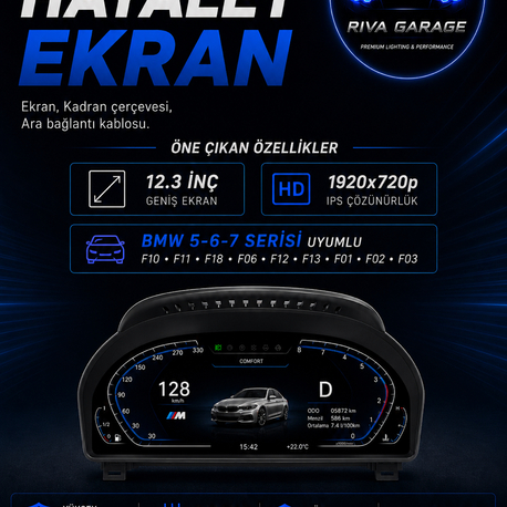 BMW 5-6-7 SERISI HAYALET EKRAN - CARPLAY ÖZELLİKLİ
