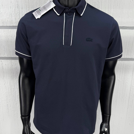 Lacoste Paris Çizgili Orj. Polo Yaka Lacivert