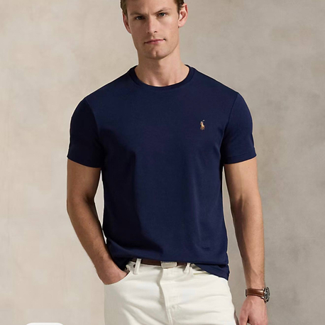 Polo Ralph. Basic T-Shirt Lacivert (Renkli Nakış)