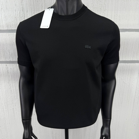 Lacoste %100 Pamuk Bisiklet Yaka Triko Siyah