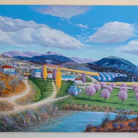 Original, acrylic painting on canvas signed by Rıza Karataş