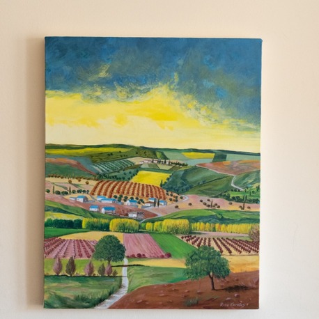 Original, acrylic painting on canvas signed by Rıza Karataş