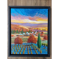 Original, acrylic painting on canvas signed by Rıza Karataş