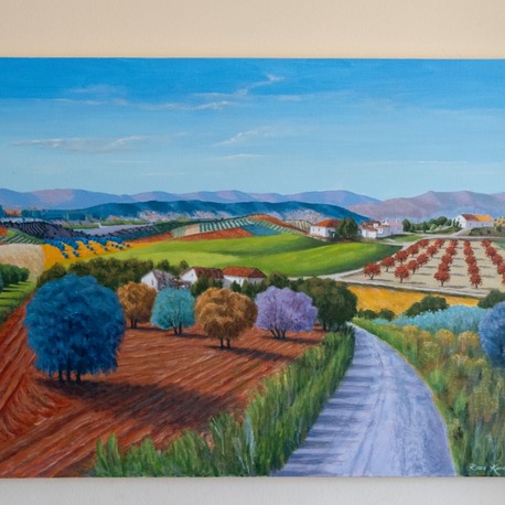 Original, acrylic painting on canvas signed by Rıza Karataş