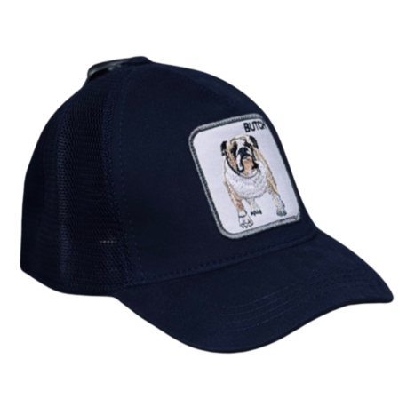 BUTCH Bulldog Patch Detaylı Lacivert Trucker Şapka (Unisex)