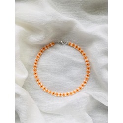 orange and blue choker necklace