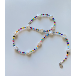 rainbow&pearl necklace