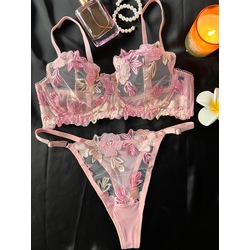 Pembe Dantelli Bralet Takim (Sütyen&Tanga)