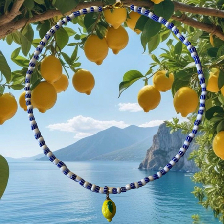 amalfi murano limon kolye