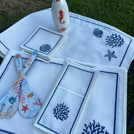 6 kişilik mavi mercan servis seti