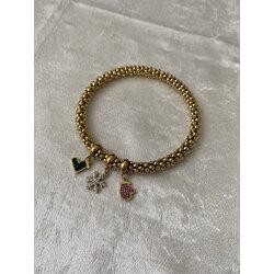 Çelik gold charm bilezik 