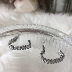 Silver çelik su yolu küpe 