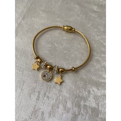 Çelik Gold charm bileklik 