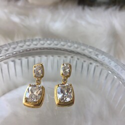 Çelik gold baget küpe 