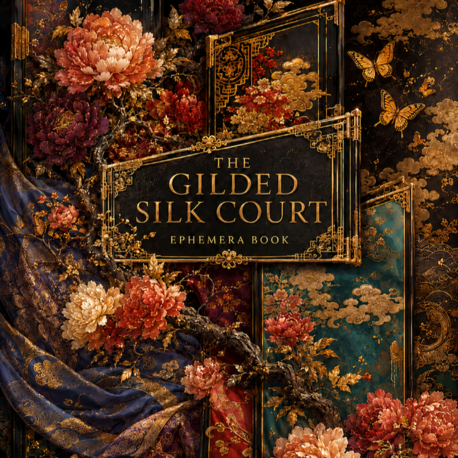 Gilded Silk Court - Ephemera Book
