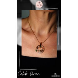 ÇELİK ÜRÜN - RENKLİ ZİRKON TAŞLI KOLYE