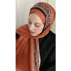 Etnik Desenli İpeksi Vual Şal