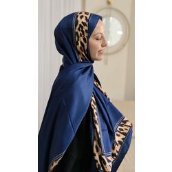 Leopar Desenli İpeksi Vual Şal