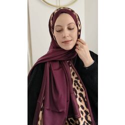 Leopar Desenli İpeksi Vual Şal