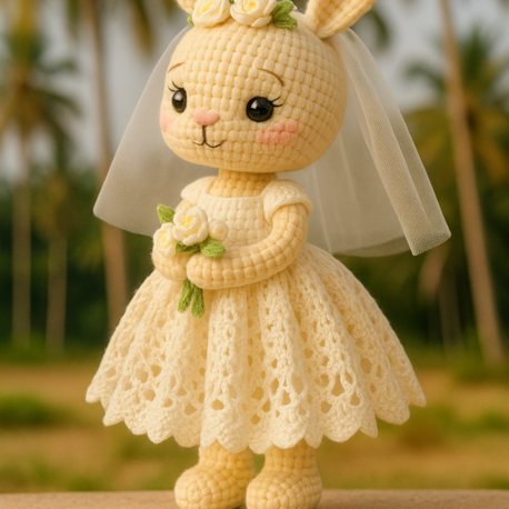  El Yapımı Gelinlikli Tavşan Amigurumi – Yumuşacık Peluş Oyuncak