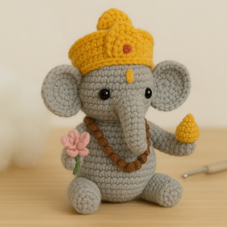 Amigurumi Ganesha Yapım Kılavuzu (PDF) – Adım Adım Türkçe Anlatım
