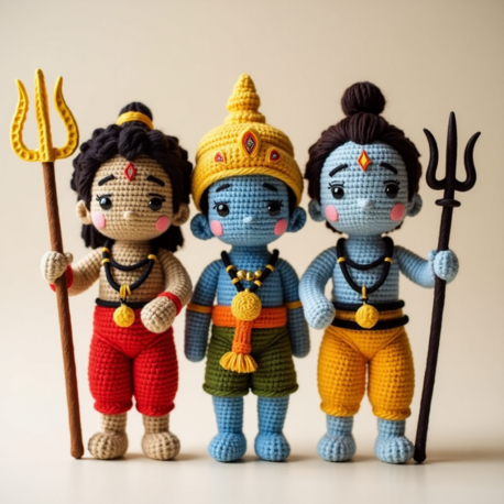 Brahma, Vishnu ve Shiva Amigurumi Yapım Rehberi (PDF İndirme)