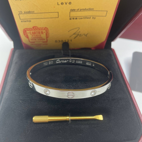 LOVE Silver Taşlı Cartier Kelepçe
