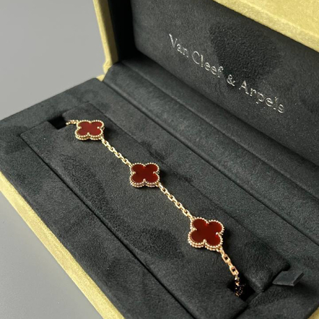 Van Cleef Bileklik Bordo Gold