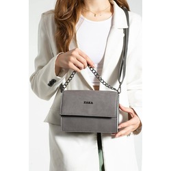 ZARA KADIN OMUZ ÇANTA GRİ RENK