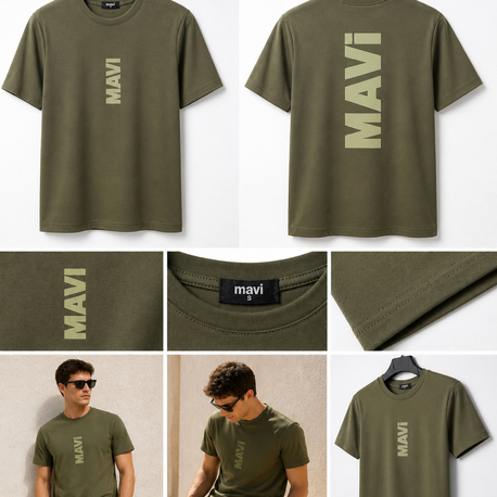 MAVİ Baskılı Premium Tişört