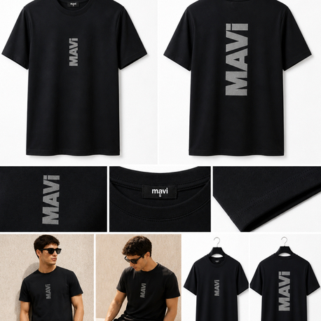 MAVİ Baskılı Premium Tişört