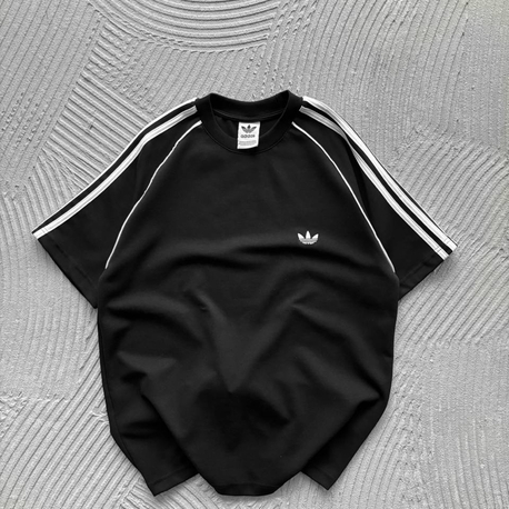 Adidas 3 Şeritli Premium Oversize T-Shirt Siyah 8499
