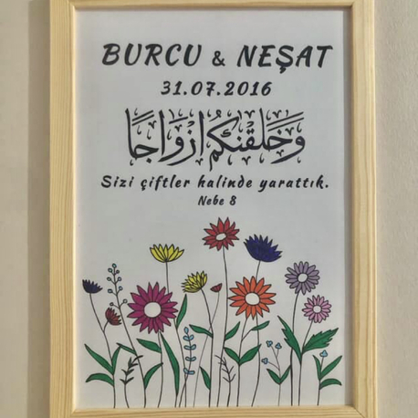 Kişiye Özel Papatyalı İslami Evlilik Hobi Kiti