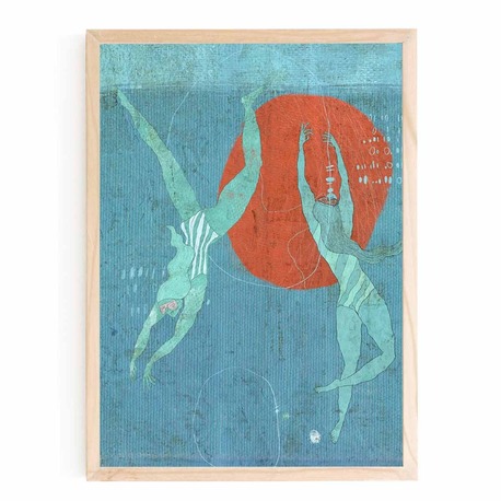 Poolside Fine Art Dijital Baskı İllüstrasyon