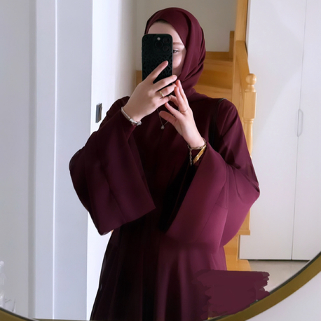 Noura Şallı Abaya Bordo 
