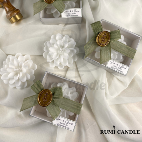 10 Adet - Kişiselleştirilebilir Lotus Mum - LOT101